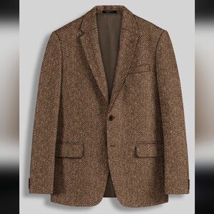 Harris Tweed Irish Brown Herringbone Jacket Blazer NWOT
